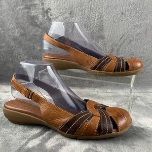 Natural Soul By Naturalizer Civil Sandals Womens 9 M Two Tone Brown‎ Tan Neutral